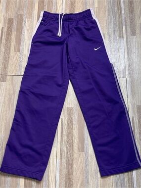 Nike Purple Straight Leg Joggers with White Side Trim Youth Small
